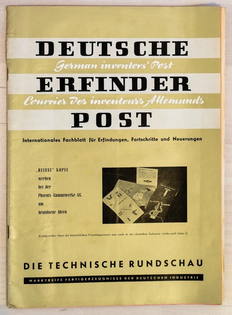 Deutsche Erfinder Post die technische Rundschau 1958 Heft 2 Berlin West