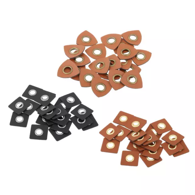 PU Leather Badges Patch Metal Eyelets Grommets Knitting Sewing for Purse Bag
