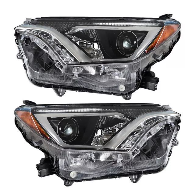 Headlights Halogen Headlamps Left&Right For 2016 2017 2018 Toyota Rav4 Set