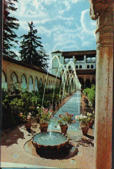 Postal Granada Generalife Patio De La Acequia Postcard Postkarte         Cc02770