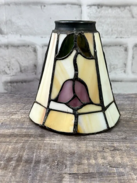Tiffany Style Stained Stain Glass Shade Tulip Shade Bell Shape 2" Opening