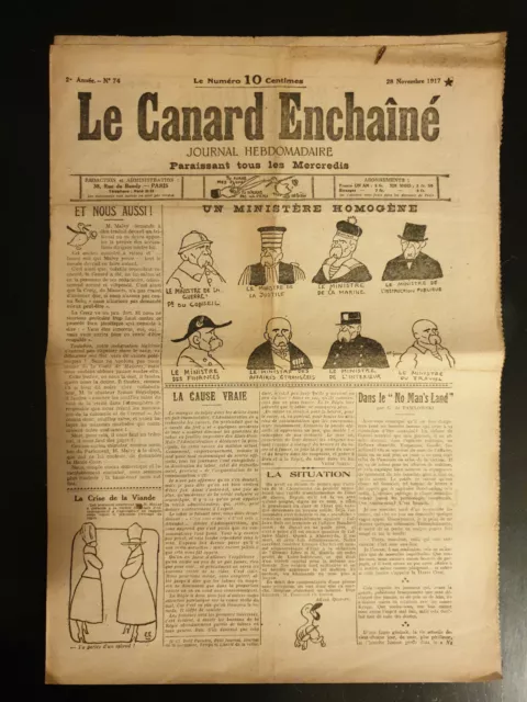 Journal - Le Canard Enchaîné n° 74 du 28 novembre 1917