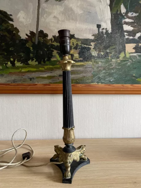 Antiker Lampenfuß Tischlampe Messing Tatzen Löwenfüsse Gründerzeit Historismus 2