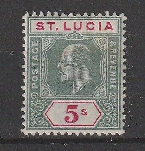 ST LUCIA 1904-05 - 5 s. ÉDOUARD VII 1 V MLH N°53 MF78380120321