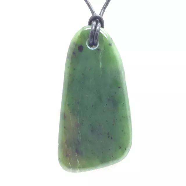 Siberian Nephrite Jade Pebble Pendant Green Stone Necklace Siberia Russia #34