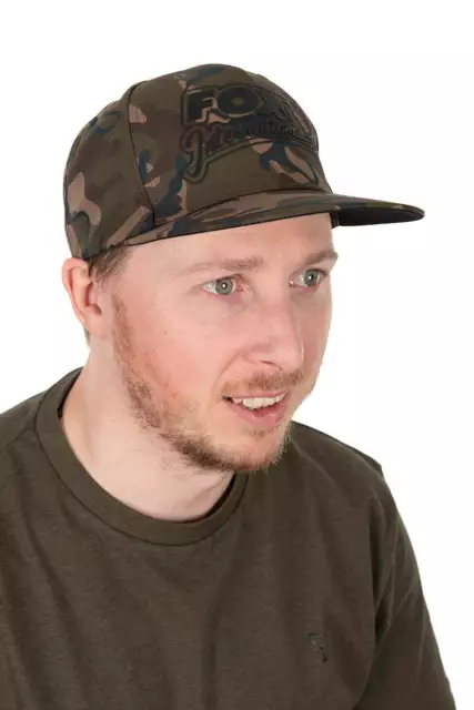 Fox Camo Flat Peak Snapback Cap NEW Carp Fishing CHH028