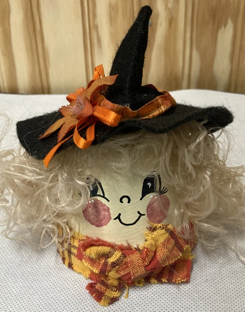 HANDMADE CRAFT COUNTRY STYLE HALLOWEEN WITCH FLOWER POT DECOR Old Vintage Hat