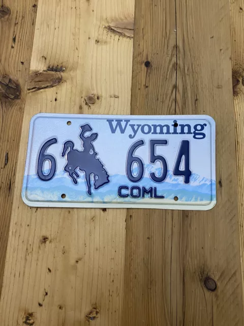 Vintage Wyoming US Car License Number Plate 6 654