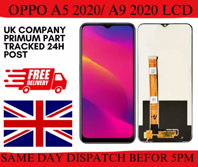 Oppo A5 2020 CPH1959/1933/1931/1935 LCD Screen Touch Digitizer Glass + Frame