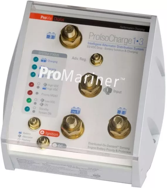 Battery Isolator ProMariner ProIsoCharge Battery Isolator 120Amp 1-Alt 3-Bat...