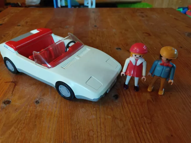 Playmobil 3758 Cabrio Weiß Sportwagen Mit Figuren, Rarität,Vintage