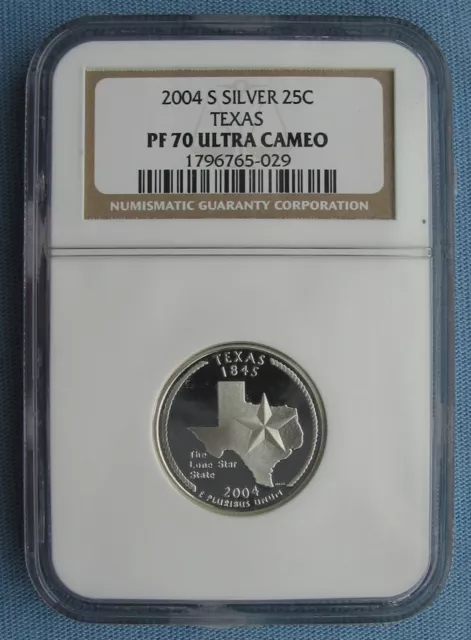 2004 S Silver Proof Texas State Quarter - NGC PF 70 Ultra Cameo (25C pr70)