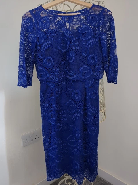 Abito da sera occasione monsone ospite matrimonio madre della sposa blu 10 pizzo
