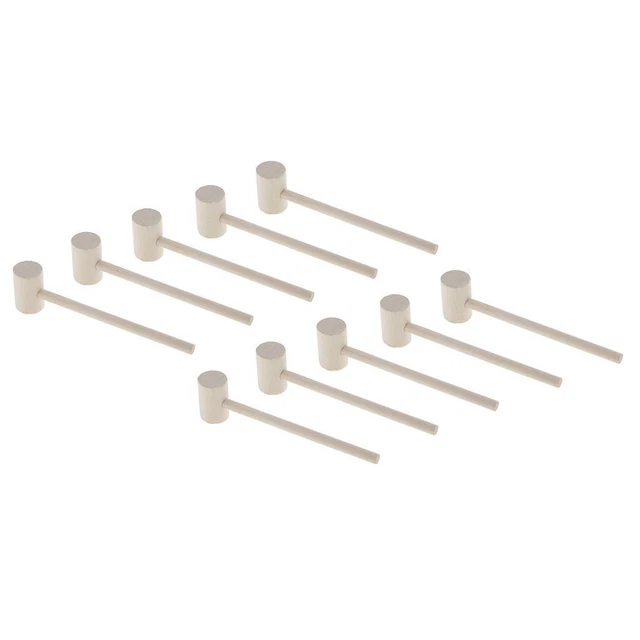 10x Vintage Style Jewelers Wooden Hammer Toy Seafood Mallet Hammer DIY