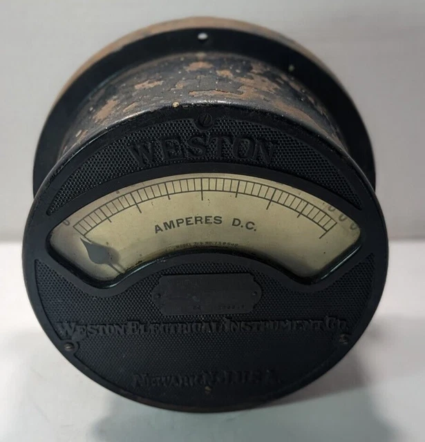 Vintage Weston Electrical Instrument Amperes DC Meter 24 Steampunk USA DAMAGED Vintage Weston Electrical Instrument Amperes DC Meter 24 Steampunk USA DAMAGED