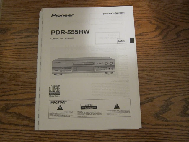 Pioneer PDR-555RW operating instructions user manual