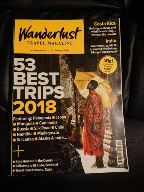 Wanderlust travel Magazine issue 183 Feb 2018 best trips