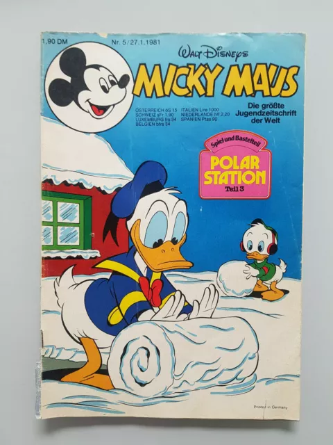 Micky Maus Heft 5 1981 mit Spiel- und Bastelteil & Schnipp