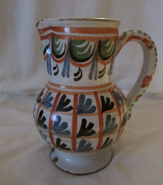 ANCIEN BROC A EAU /  PICHET A VIN EN FAIENCE DE NEVERS OU AUXERRE XVIII-XIXe