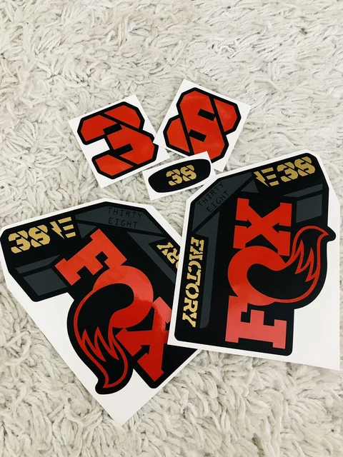 Fox 38 Factory E-Bike Fork Decal Kit - KASHIMA Gold/Red/Gray