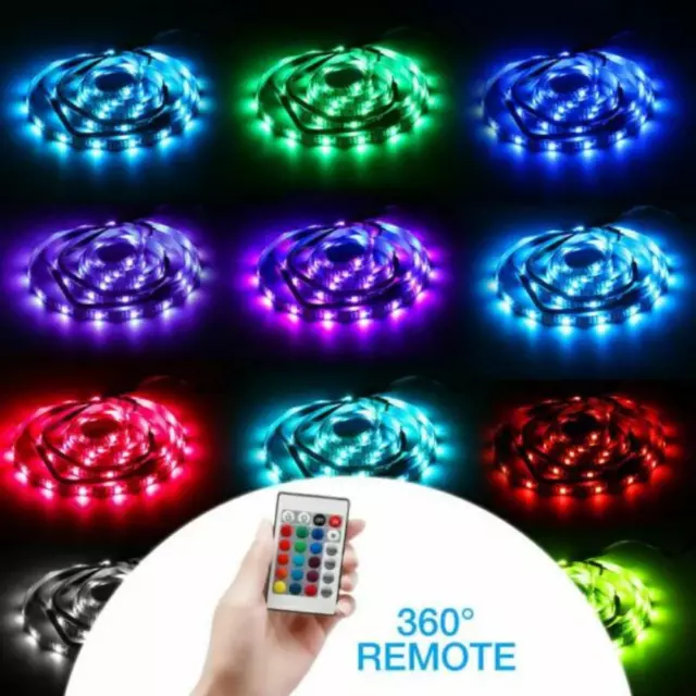 * *4x50CM USB 5V RGB LED Strip Background Light Remote kit for TV Computer Lamp