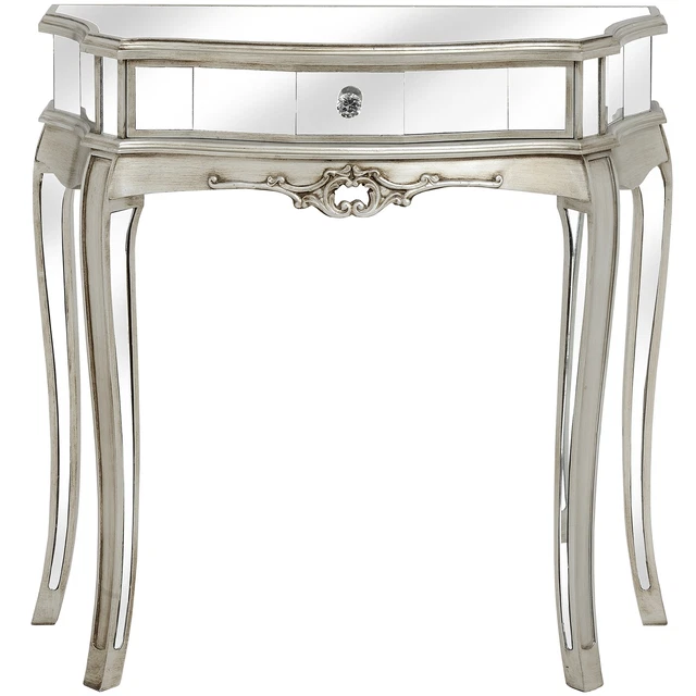 Consola de noche consola de plata reflejada consola de vidrio mesa de consola mesa de pared vidrio