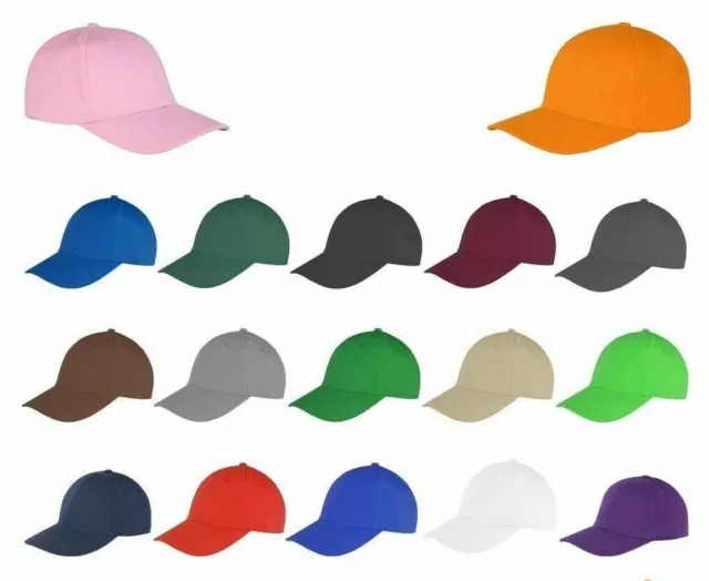 1pc Mens Womens Plain Baseball Cotton Cap Adjustable Peak Sport Summer Caps