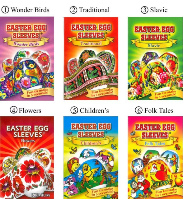 Set of 6 packages  Easter Egg Sleeves Pysanka Shrink Wrap Eggs Decoration