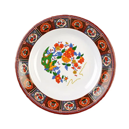 Thunder Group 1107TP 5 oz Peacock Pattern Melamine Soup Plate - 1 Doz