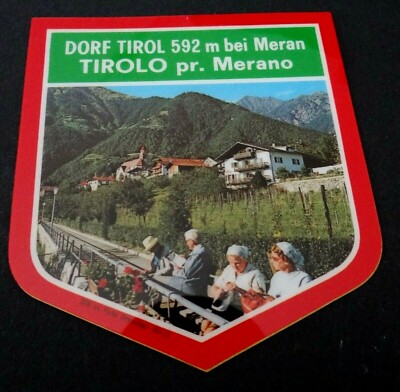 Adige Souvenir-Aufkleber Partschins Rabland Töll Meran Bolzano Alto Adige Italia 80er 