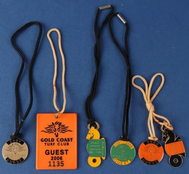 Australia: 2000s Gold Coast Turf Club Member/ Guest Fob Lot of 6 Matching #1135