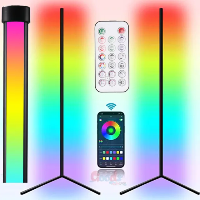 Smart RGB LED Floor Corner Light Color Changing Bluetooth App Remote Control US