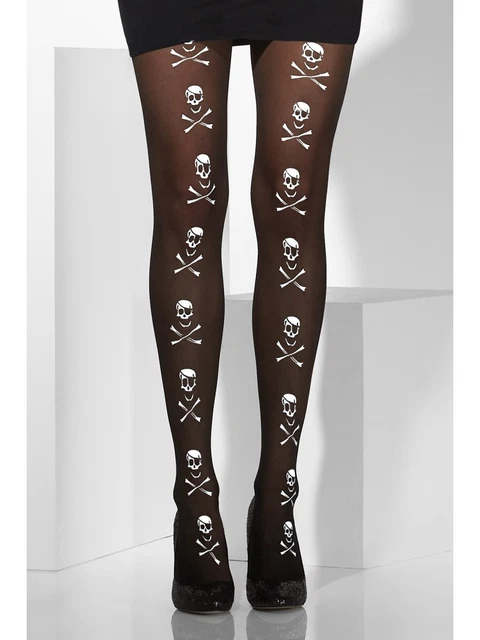 COLLANT NOIR TETE De Mort Squelette Sorciere Pirate Deguisement Halloween Sexy EUR 6 99 PicClick FR