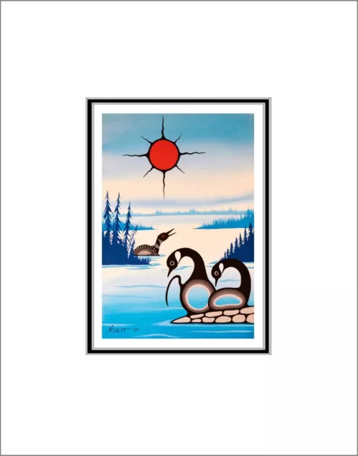 HARMONY Loon by Oji-Cree Manitoba artist Kurt Flett - 11" x 14" Matted art print
