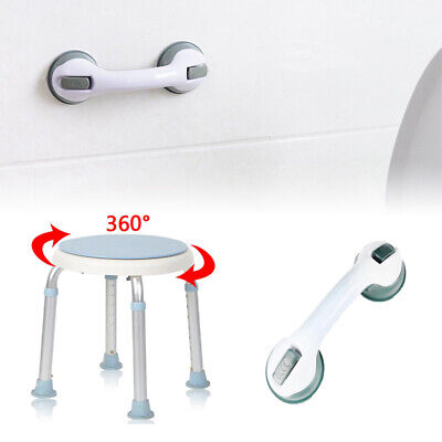Taburete giratorio 360 ° silla de ducha silla de baño con mango de ducha ventosa mango de bañera *