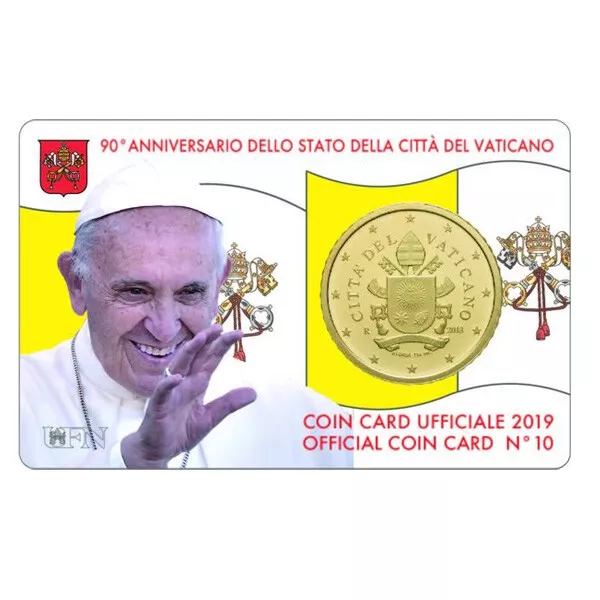 Vatikan 50 Cent Bimetall in Coincard 2019 Papst Franziskus