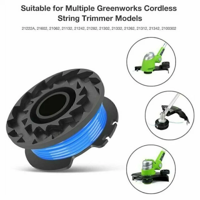 RASENTRIMMER ERSATZ SPULE Schnur Kappen 29092&29252 Für Greenworks U4A5