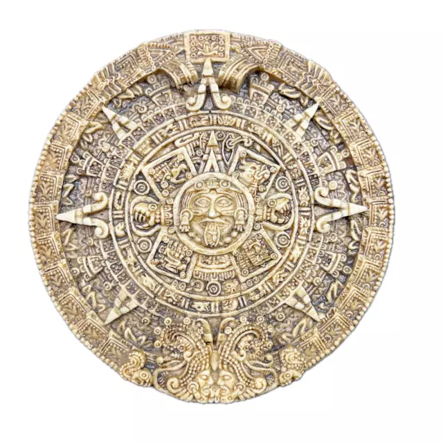 Vintage Mayan Aztec Resin Calendar Wall Hanging Plaque, 7” * Missing Hook