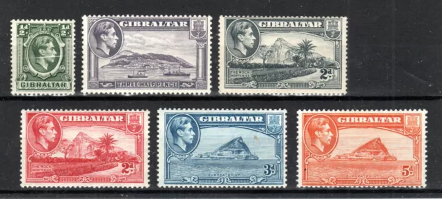 Gibraltar 1938-51 Valeurs To 5d Entre Sg 121 Et 125c Mlh / MH