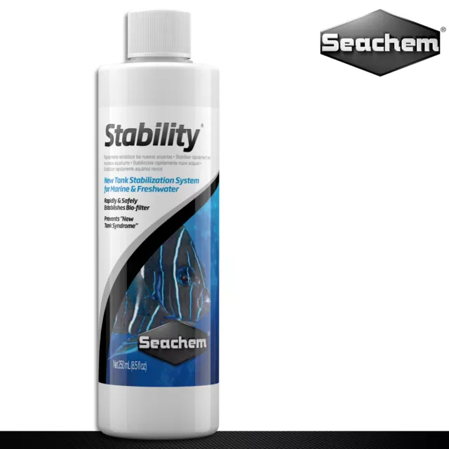 Seachem 250 ML Stabilité Beckenstabilisierung Neuf Aquariensyndrom Fischsterben