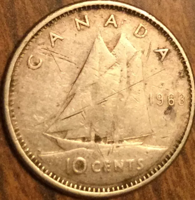 1963 Canada Silver 10 Cents