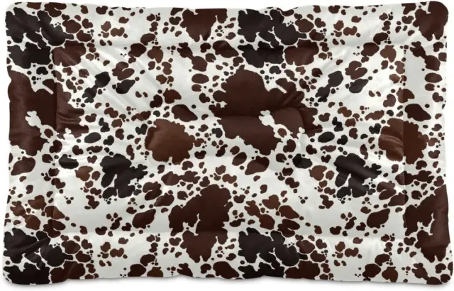 Qilmy Cow Print Dog Bed Cat Pet Crate Mattress 36x24in,