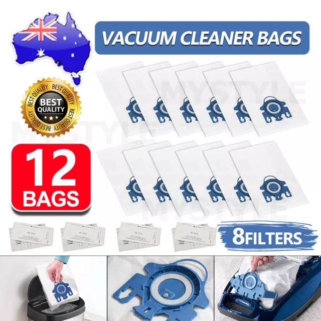 12 Vacuum Cleaner Bags for Miele 3D GN C2 C3 S2 S5 S8 S5211 S5210 S8310 AU STOCK