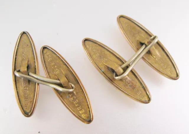 Antique Victorian Signed PERFECT Gold-Filled Double-Sided Cufflinks Unisex 3