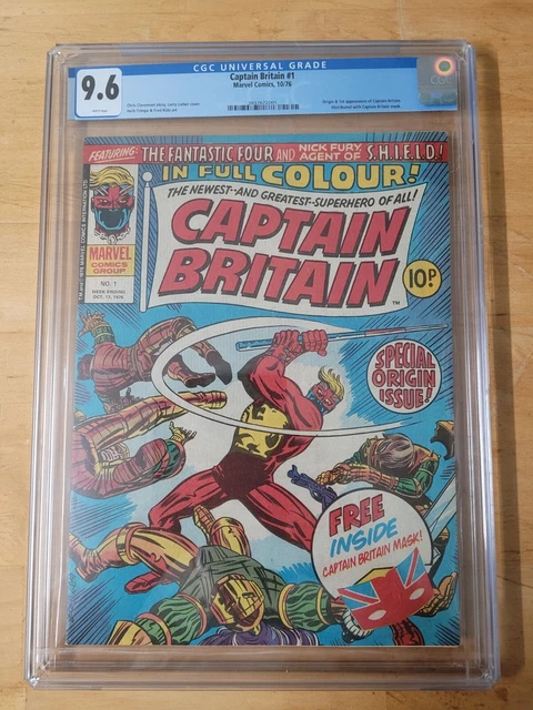 Captain Britain #1 (1976) CGC 9.6 Marvel Origin & Mask Included - See notes