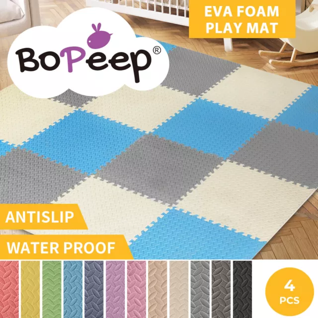 Bopeep EVA Foam Kids Play Mat Floor Kid Crawling Interlocking Home Beige