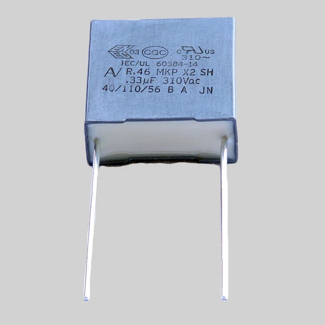 Condensateur MKP X2 0.33µF 310Vac - Kemet R46 - 15mm Pas - Neuf Pour Électronique