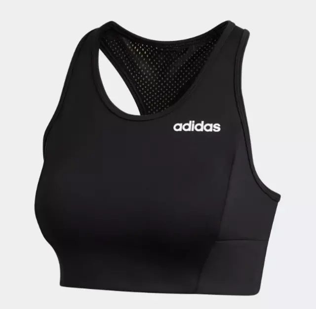 Adidas Designed To Move Sports Bra Top Womens Black UK Size 8-10 (S) *REFAB314