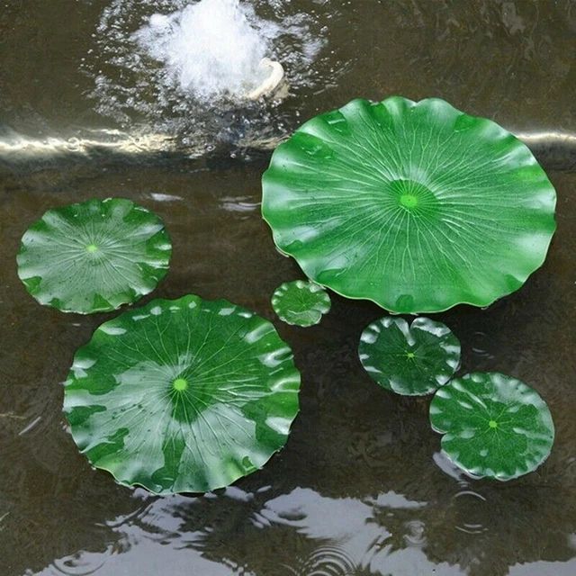 10St. Künstliche EVA Gefälschte Lotusblatt Schwimmende Pool Pflanzen Teich Dekor