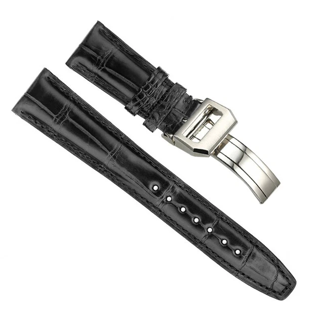 Bracelet De Montre En Cuir De Crocodile Véritable Bleu 22mm Pour IWC Portofino, Portugieser - Neuf
